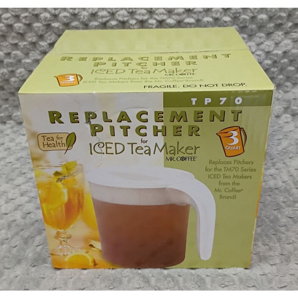 New Mr. Coffee 3 QT Iced Tea Maker TP70 replaces TM70 Series Replacement Pitcher
